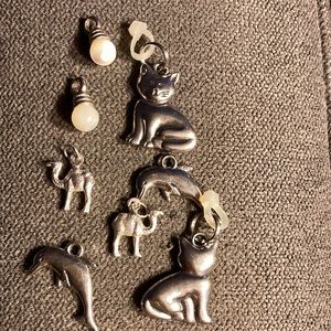 Sterling silver charms cat camel dolphin